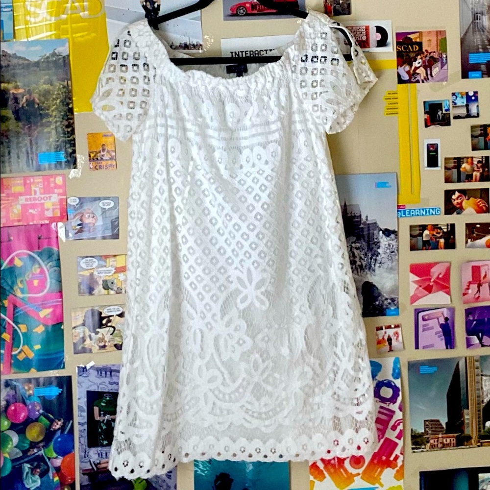 Dress by Kaari Blue white and lace design